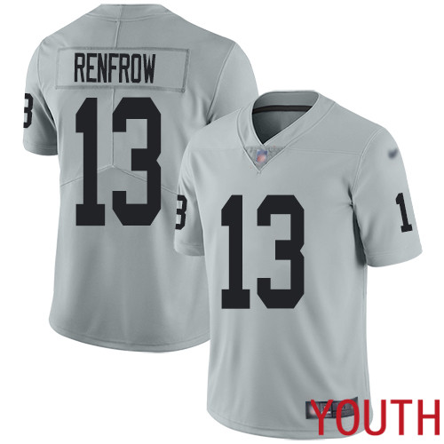 Oakland Raiders Limited Silver Youth Hunter Renfrow Jersey NFL Football #13 Inverted Legend Jersey